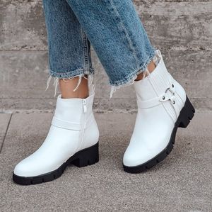 Lulus White Ankle Boots Rachael